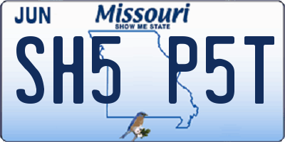MO license plate SH5P5T