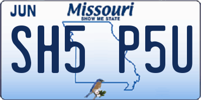 MO license plate SH5P5U