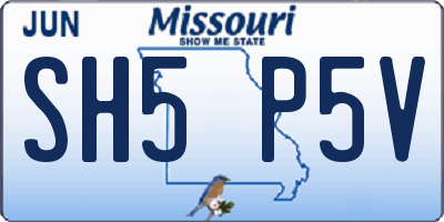 MO license plate SH5P5V