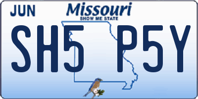 MO license plate SH5P5Y