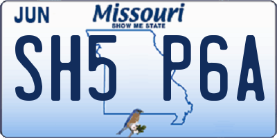 MO license plate SH5P6A