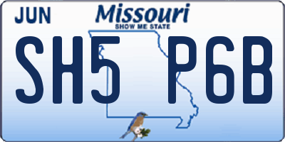 MO license plate SH5P6B