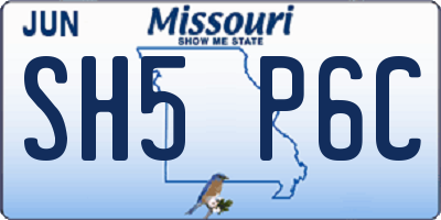 MO license plate SH5P6C