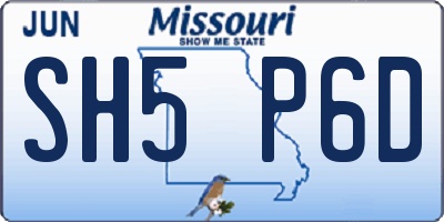 MO license plate SH5P6D