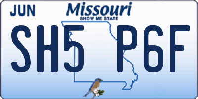 MO license plate SH5P6F