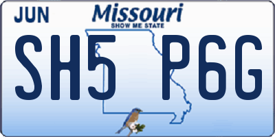 MO license plate SH5P6G