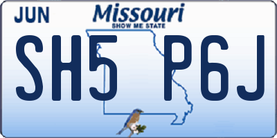 MO license plate SH5P6J