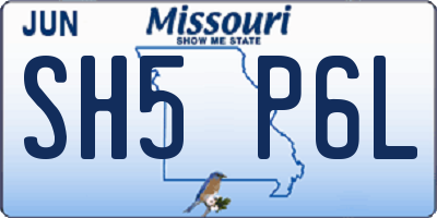 MO license plate SH5P6L