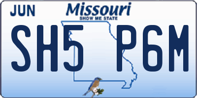 MO license plate SH5P6M