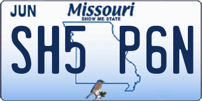 MO license plate SH5P6N