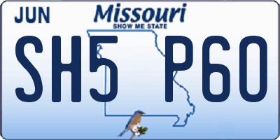 MO license plate SH5P6O