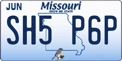 MO license plate SH5P6P