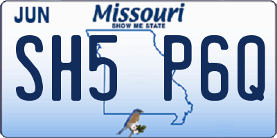 MO license plate SH5P6Q