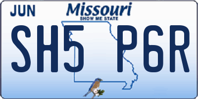 MO license plate SH5P6R