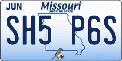 MO license plate SH5P6S