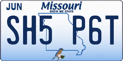 MO license plate SH5P6T