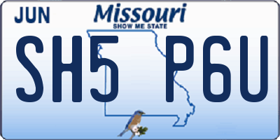 MO license plate SH5P6U