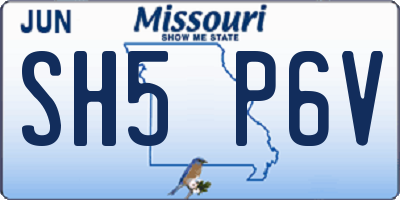 MO license plate SH5P6V