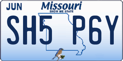MO license plate SH5P6Y