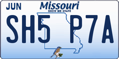 MO license plate SH5P7A