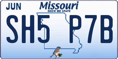MO license plate SH5P7B