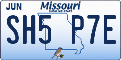 MO license plate SH5P7E