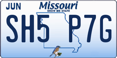 MO license plate SH5P7G