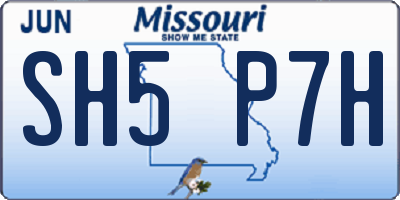 MO license plate SH5P7H