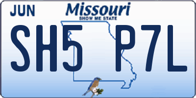 MO license plate SH5P7L