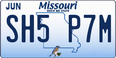 MO license plate SH5P7M