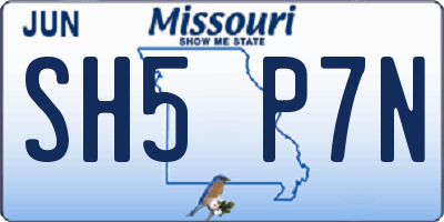 MO license plate SH5P7N