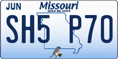 MO license plate SH5P7O