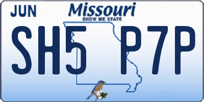 MO license plate SH5P7P