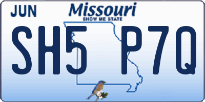 MO license plate SH5P7Q