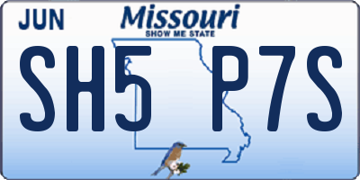 MO license plate SH5P7S