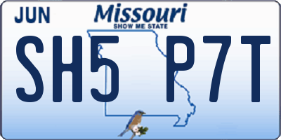 MO license plate SH5P7T
