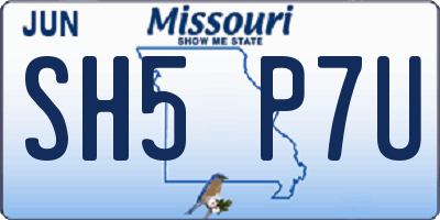 MO license plate SH5P7U