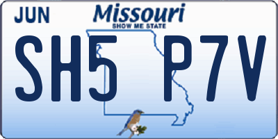 MO license plate SH5P7V