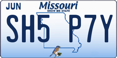 MO license plate SH5P7Y