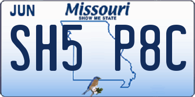 MO license plate SH5P8C