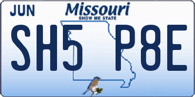 MO license plate SH5P8E
