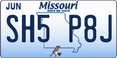 MO license plate SH5P8J