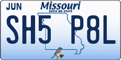MO license plate SH5P8L