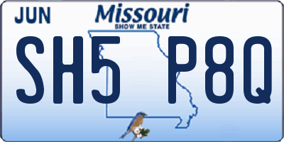 MO license plate SH5P8Q