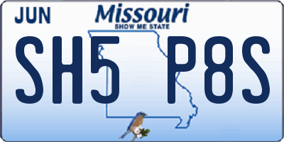 MO license plate SH5P8S