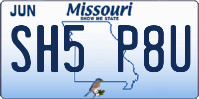 MO license plate SH5P8U