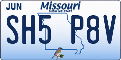 MO license plate SH5P8V