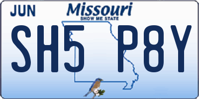 MO license plate SH5P8Y