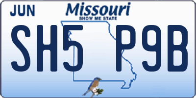 MO license plate SH5P9B