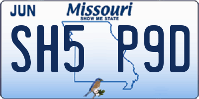 MO license plate SH5P9D